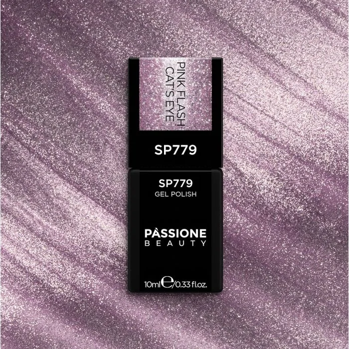 Gel Nail Polish SP779 Pink Flash Cat Eye - Pink Gel Polish with Cat Eye Effect - detail 3