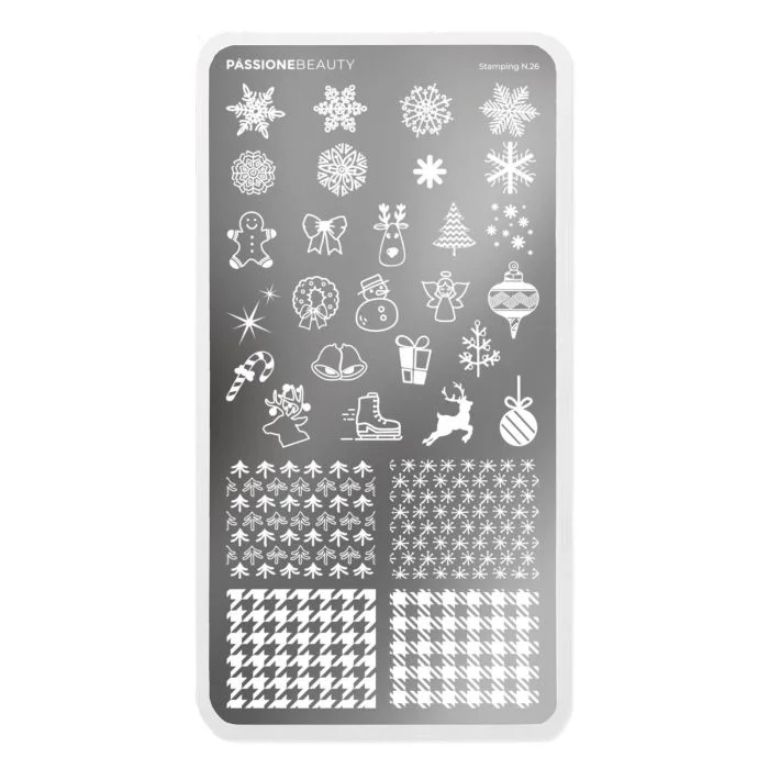 North Pole - Stamping Plate - Nail stamping plate with Christmas patterns