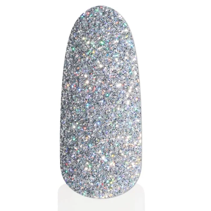 Biodegradable Silver Holo Glitter - Biodegradable nail glitter, colour silver - detail 1