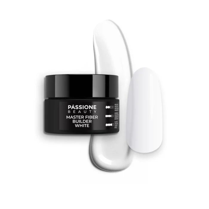 Master Fiber Builder White 15 ml - Gel costruttore autolivellante bianco con fibre di vetro