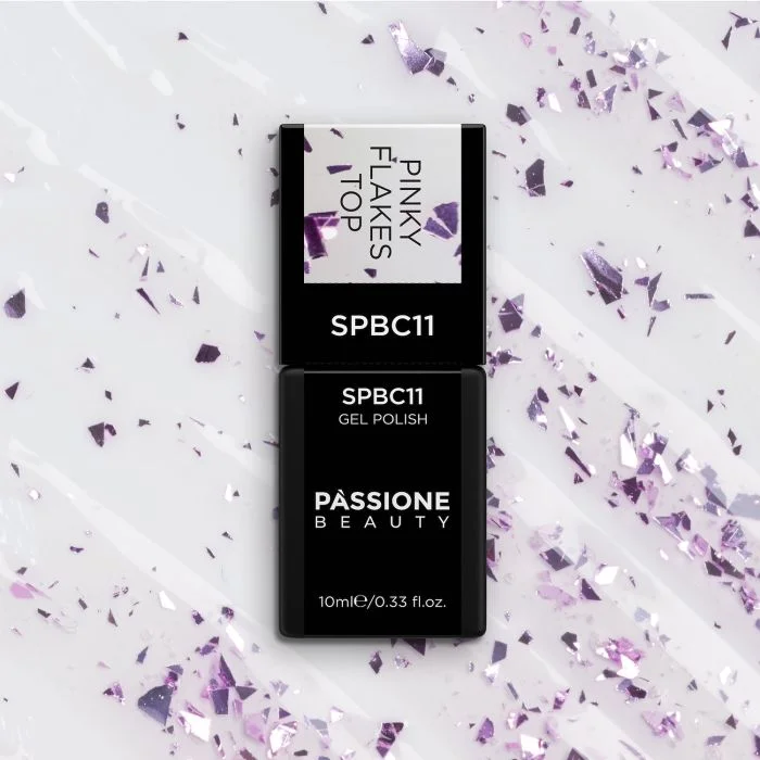 Pinky Flakes Top 10 ml - Finish senza dispersione con flakes  - dettaglio 2