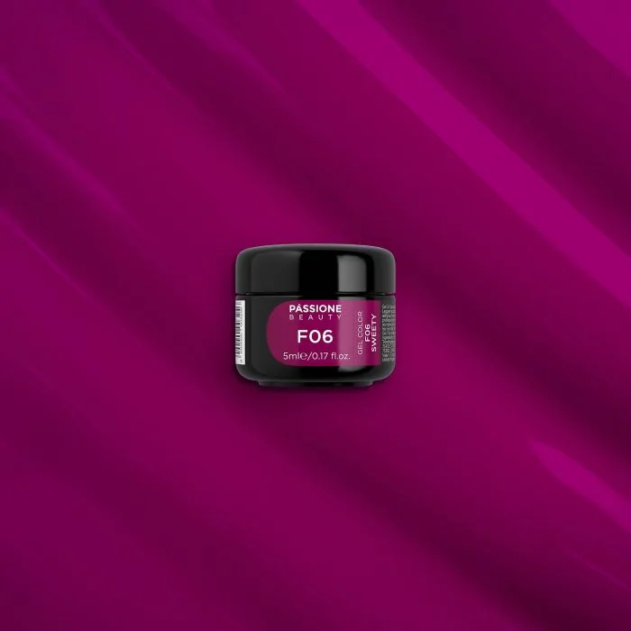 Gel Color F06 Sweety - Gel color fucsia oscuro autosellante  - detalle 3