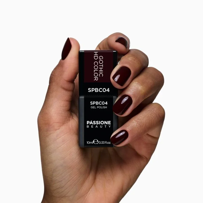 Gothic Red HD Color - Base rubber semipermanente bordeaux scurissimo tendente al marrone - dettaglio 2