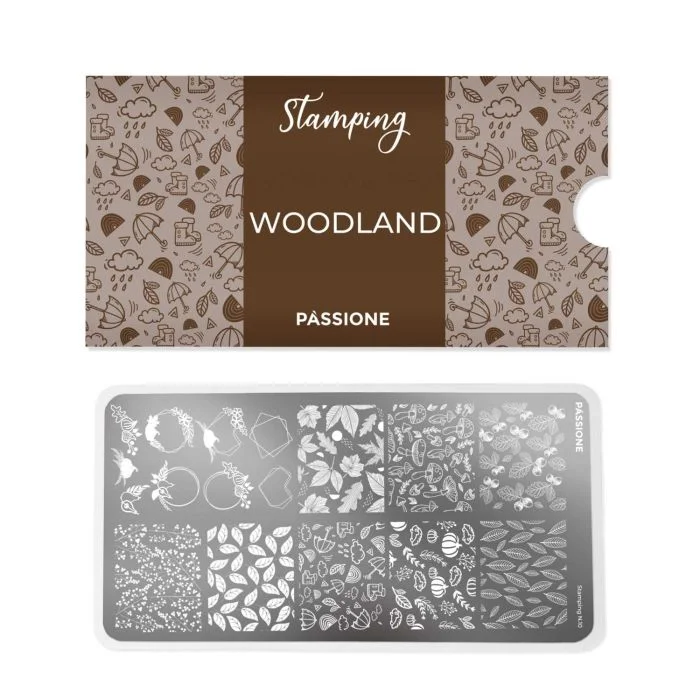 Woodland - Stamping Plate - Nail stamping plate for nail art with autumn patterns - detail 1