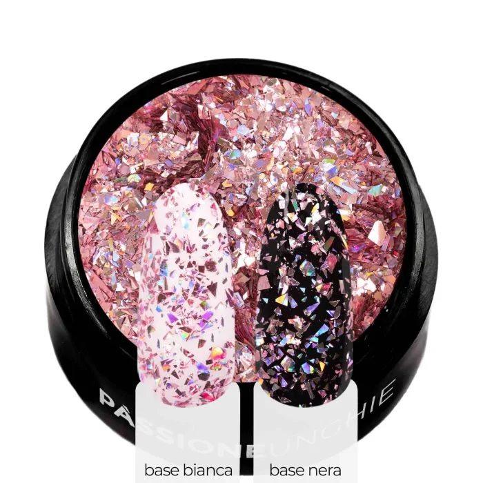 Pink Mirror Flakes-2gr - Pink flake glitter for nail decoration