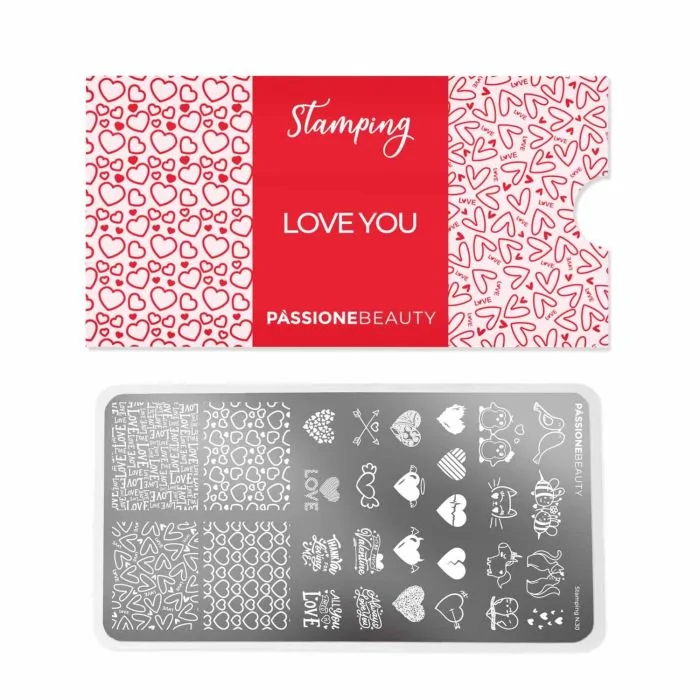 Love You - Stamping Plate - Nail stamping plate, Valentine's Day - detail 1