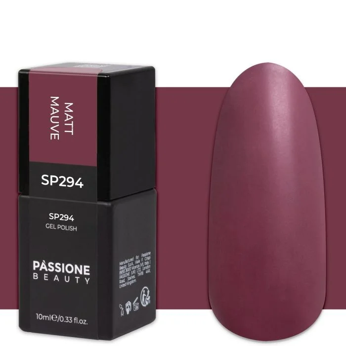 Gel Nail Polish GP294 Matt Mauve  - Mauve gel polish with matt finish
