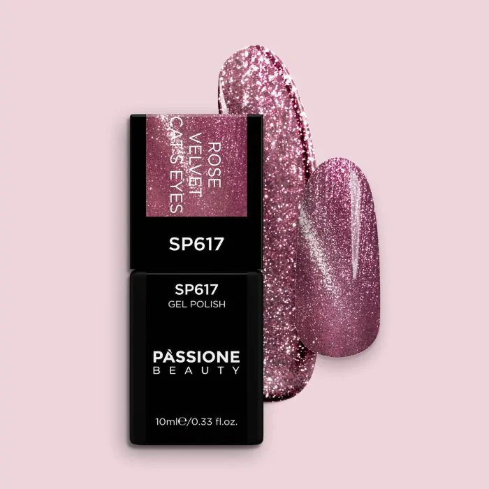 Gel Nail Polish SP617 Rose Velvet Cat Eye - Mauve Gel Polish with Cat Eye Effect