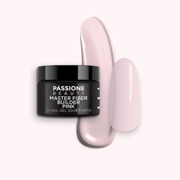 Master Fiber Builder Pink 50ml - Gel de construction auto-égalisant rose clair avec fibres de verre
