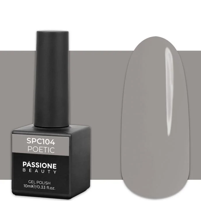 Gel Nail Polish GPC104 Poetic  - GPC104 Poetic gel polish, Grey