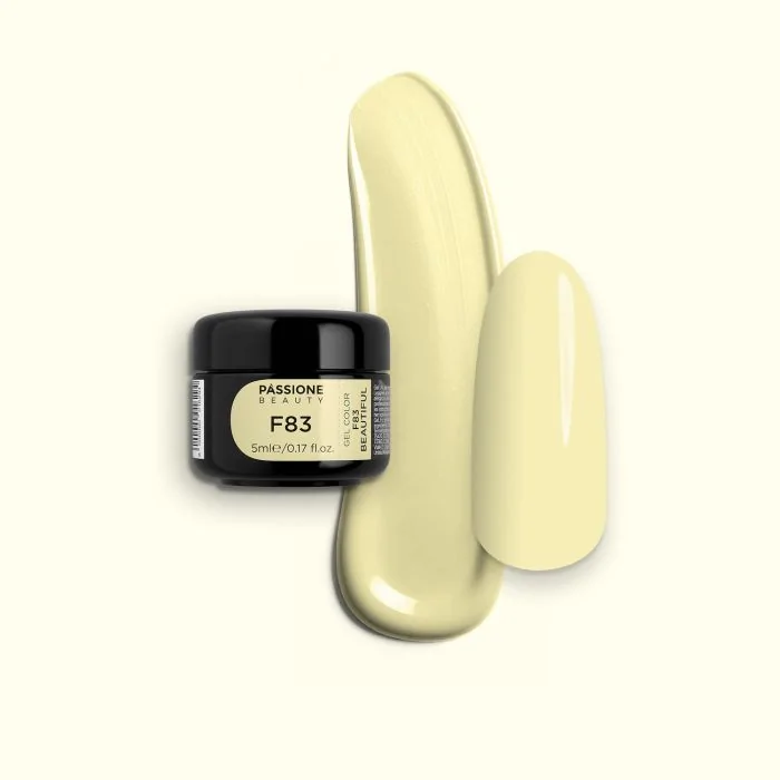 Gel Color F83 Beautiful - Gel color amarillo pastel autosellante 