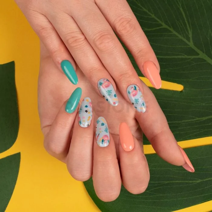 Flamingo - Transfer Foil - Transfer foil para nail art, con flamingos - detalle 1
