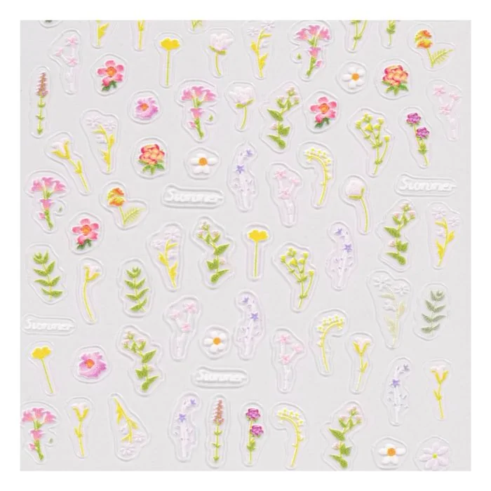 Bloom - 3D Nail Stickers - 3D flower-themed nail stickers - detail 1