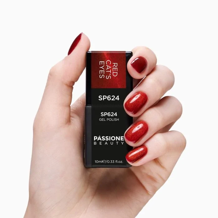 Vernis semi-permanent SP624 Red Cat Eye - Vernis semi-permanent rouge effet cat's eyes - détail 2