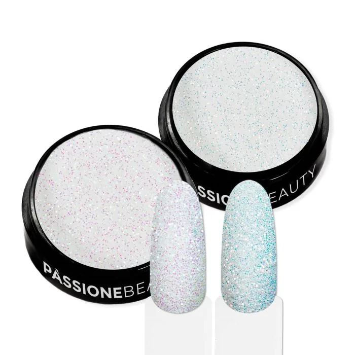 Boss Sugar Glitter - White nail glitter with reflections 