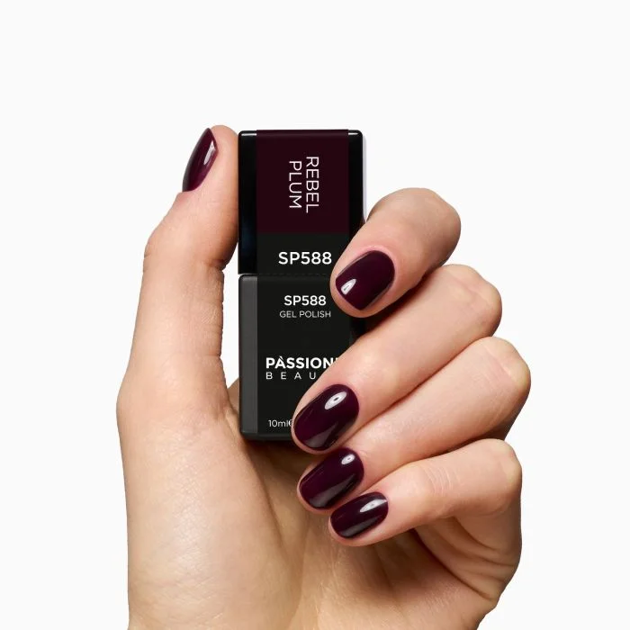 Gel Nail Polish SP588 Rebel Plum - Dark Purple Gel Polish - detail 2