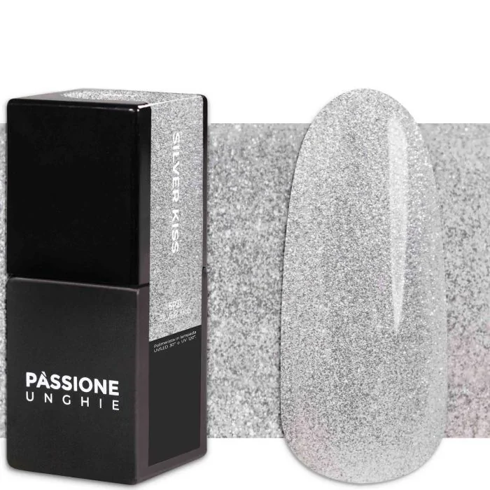 Gel Nail Polish GP21 Silver Kiss - Silver Gel Polish