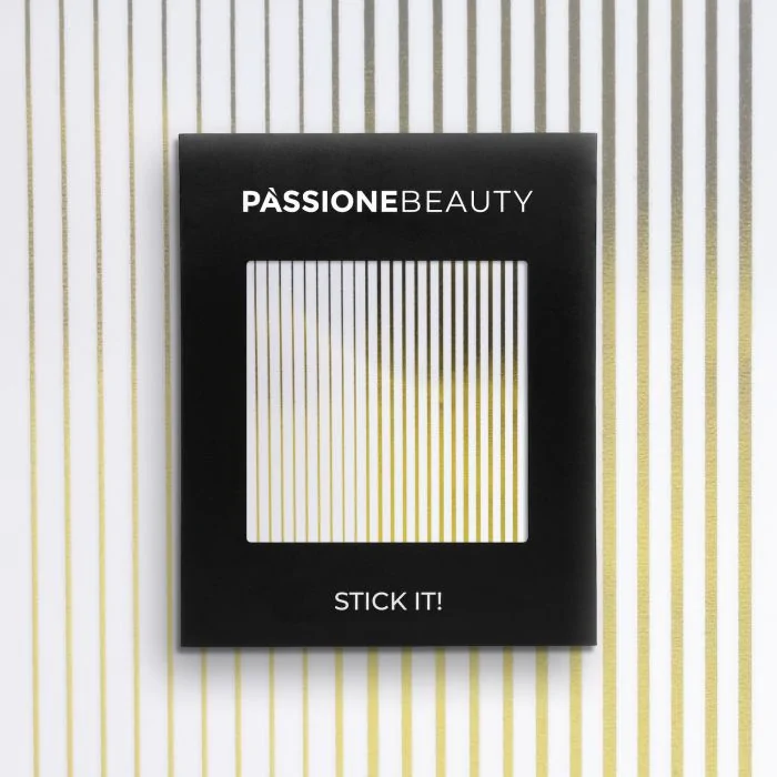 Gold Strip - Nail Stickers - Glossy gold adhesive nail strips