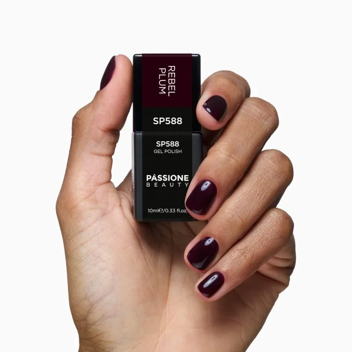 Gel Nail Polish SP588 Rebel Plum - Dark Purple Gel Polish - detail 3
