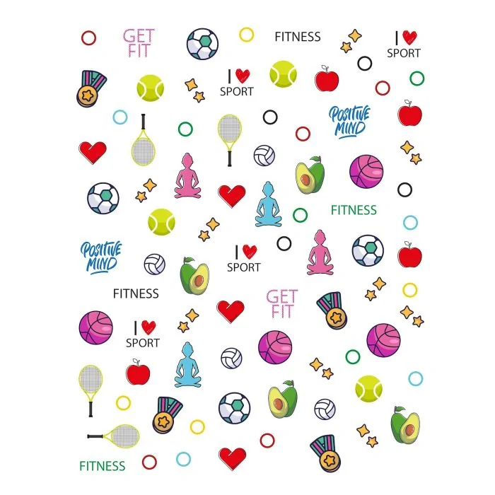 Get Fit - Nail Stickers - Sport-themed nail art stickers - detail 1