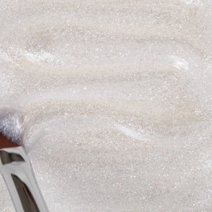 Application de Gel Glitter G17 White Glitter