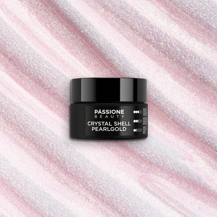 Crystal Shell Pearlgold 15 ml - Builder gel autonivelante rosa con finísima micro-purpurina violeta - detalle 4
