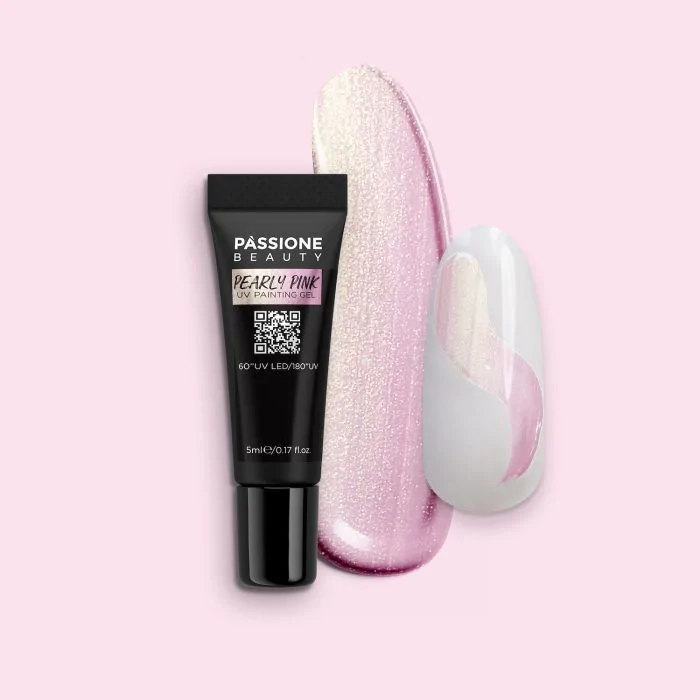 Pearly Pink UV Painting Gel - Pearly Pink UV gel painting rosa nacarado dorado