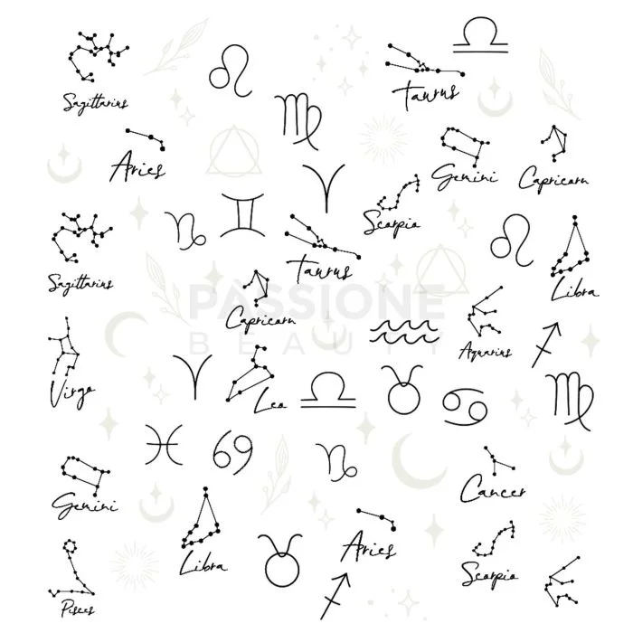 Zodiac - Nail Stickers - Nail sticker with zodiac constellations - detail 1
