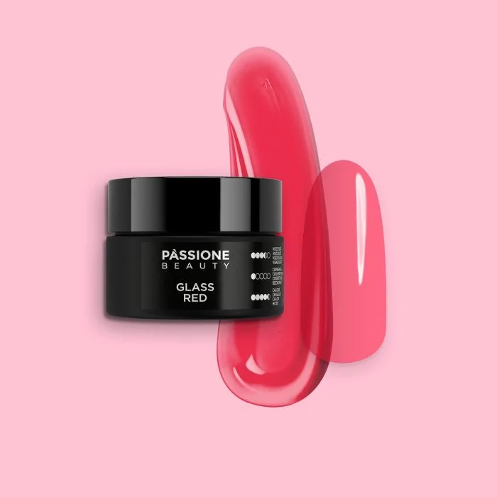 Glass Red 15 ml - Builder gel autonivelante rojo transparente