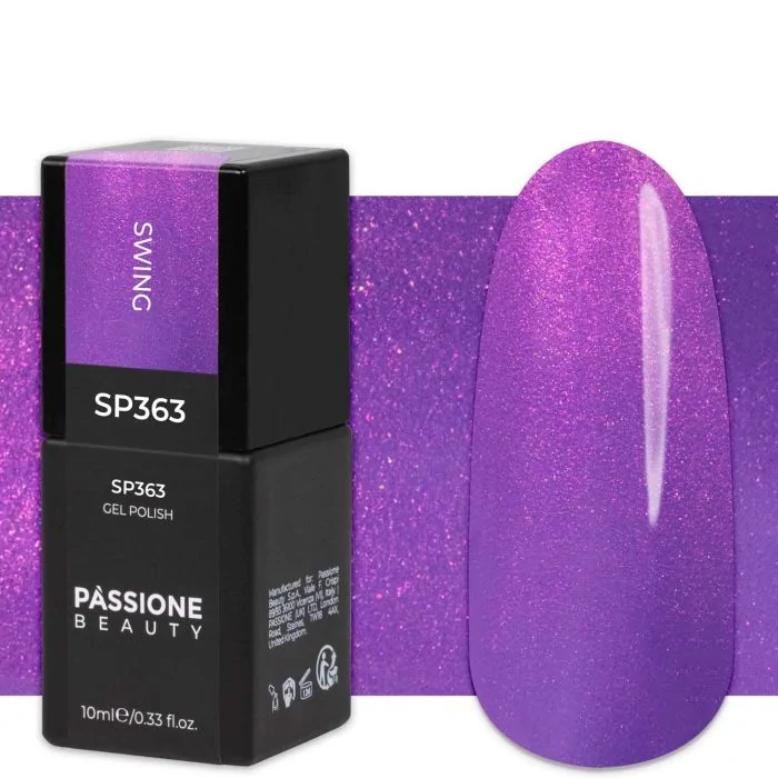 Gel Nail Polish GP363 Swing  - Metallic violet Gel Polish with Pearlescent Effect 