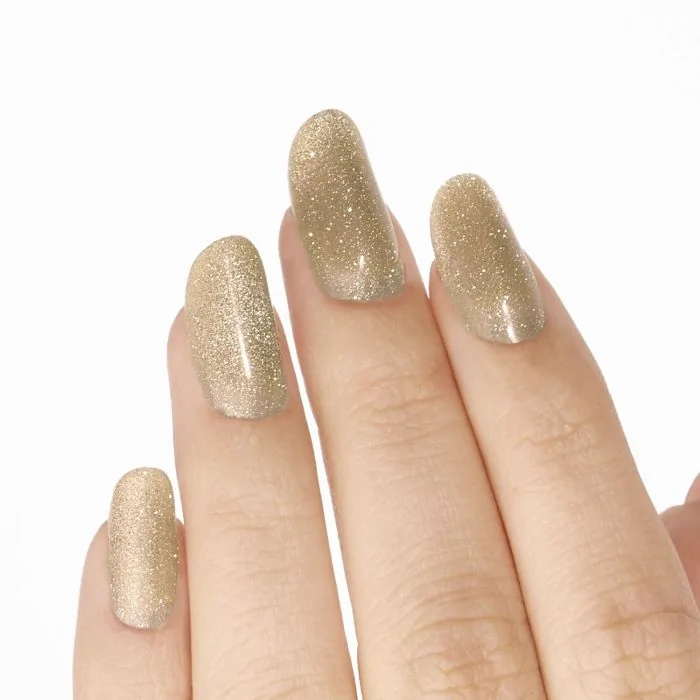 Gel Nail Polish SP649 Champagne Glow Cat’s Eyes - Velvety Gold Glitter Cat's Eyes Gel Polish - detail 1