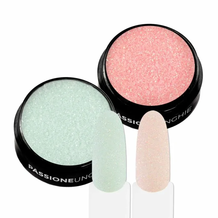 Ice Cream Hollywood Glitter - Light Green and Coral Pink glitter for Nail Art