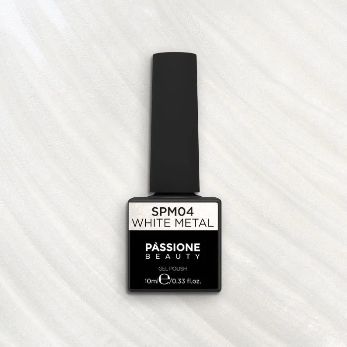Esmalte Semipermanente SPM4 White Metal - Esmalte semipermanente SPM4 White Metal, blanco metálico perlado - detalle 2