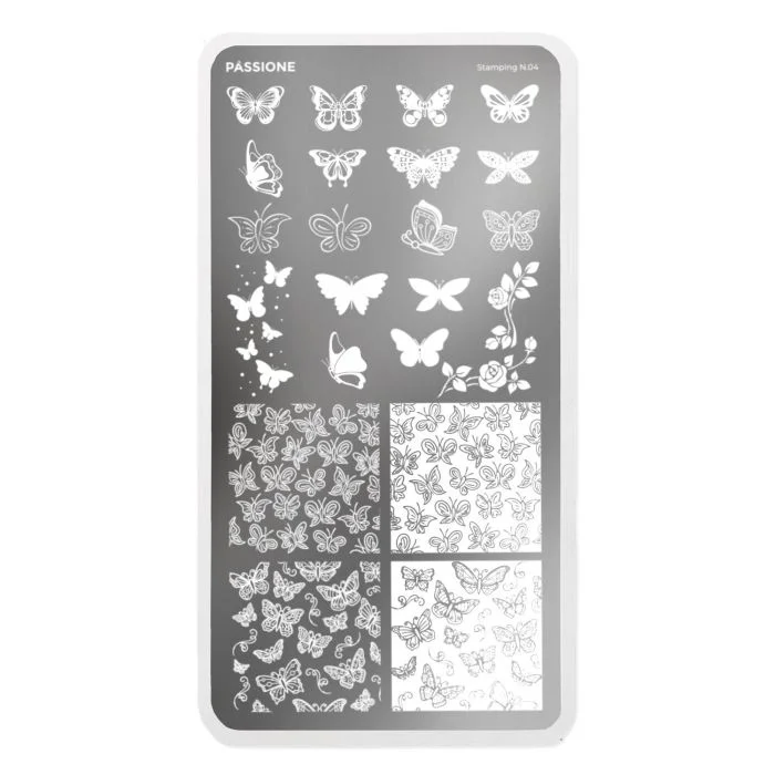 Butterfly - Stamping Plate - Nail stamping plate for nail art with butterflies