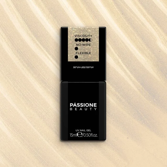 Gold Gloss 15 ml - Top coat sans dispersion avec micro-paillettes dorées effet nacré - détail 2
