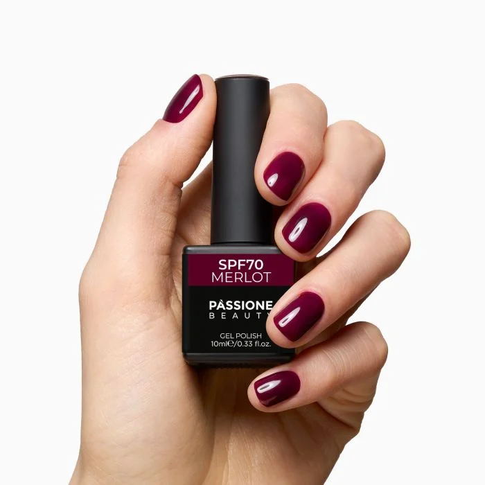 UV Nagellack SNF70 Merlot - UV Nagellack in dunklem Burgunder - Detail 2