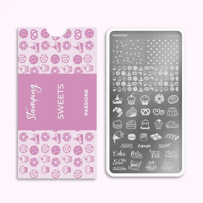 Sweets - Stamping Plate - Nail stamping plate with cake designs