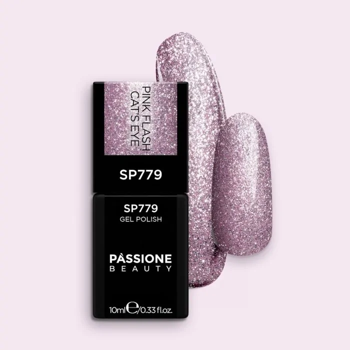 Gel Nail Polish SP779 Pink Flash Cat Eye - Pink Gel Polish with Cat Eye Effect
