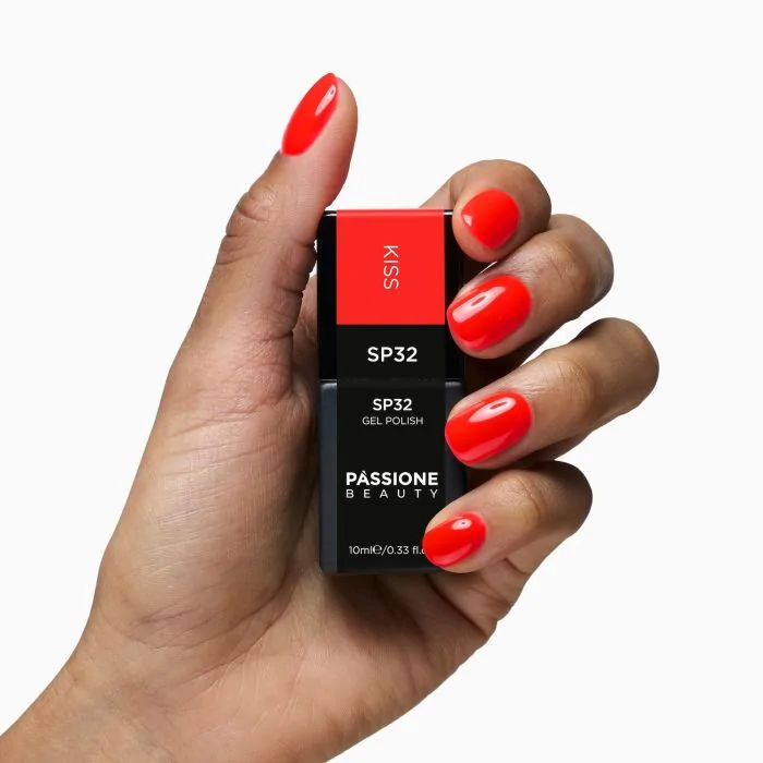Vernis semi-permanent VS32 Kiss - Vernis semi-permanent rouge orangé shocking - détail 3