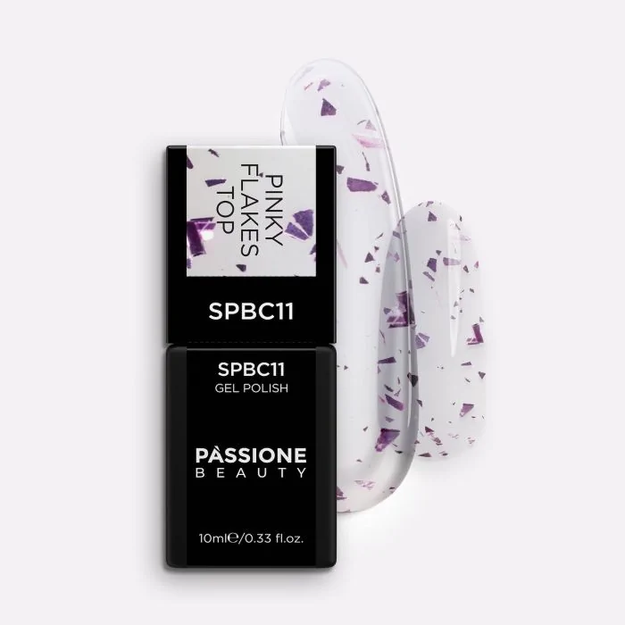 Pinky Flakes Top 10 ml - Finish senza dispersione con flakes 