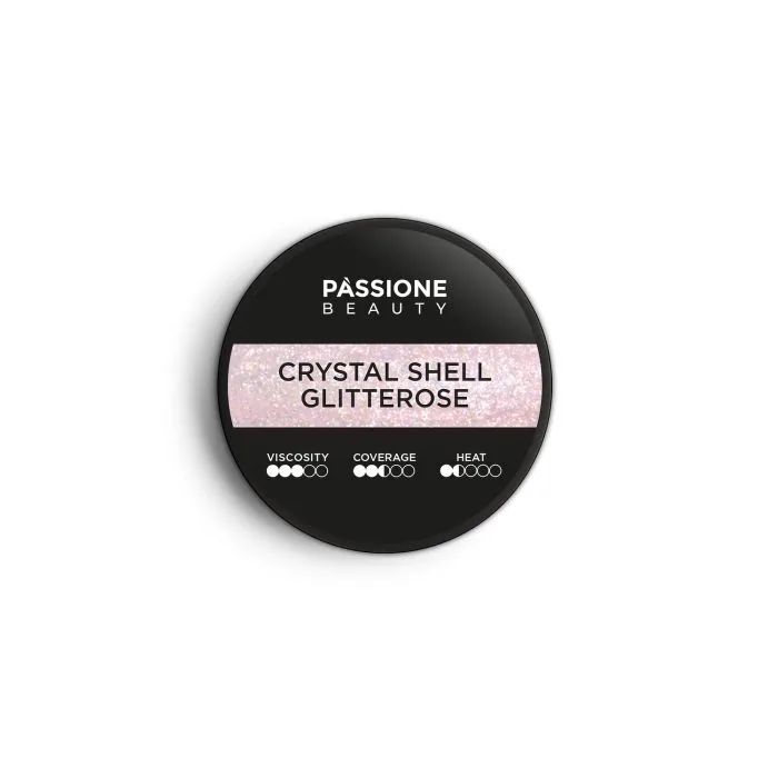 Crystal Shell Glitterose 15 ml - Builder gel autonivelante rosa claro con finísima micro-purpurina holográfica - detalle 2