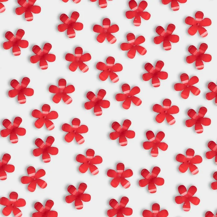 Red Resin Flower - Fleurs 3D en résine pour ongles, couleur rouge  - détail 1