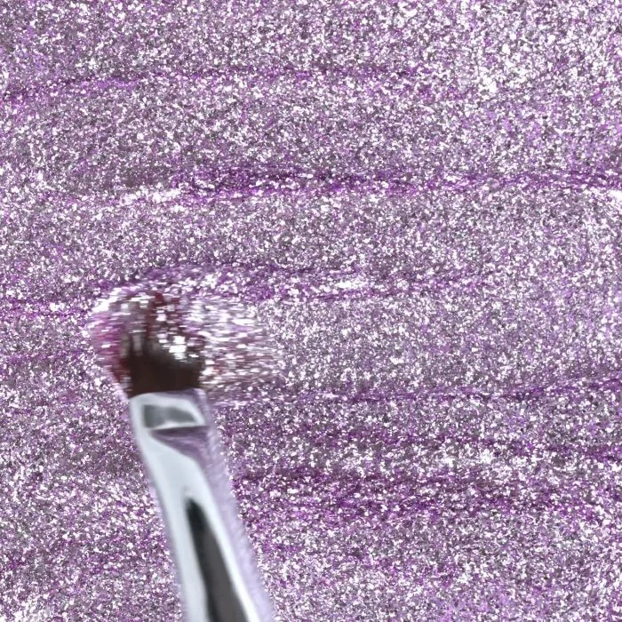 Applicazione di Gel Glitter G55 Lilla Flash