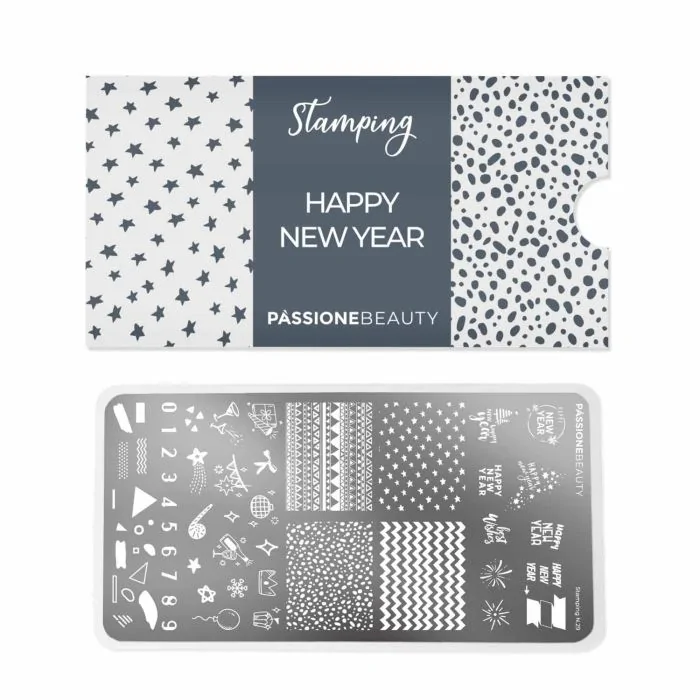 Happy New Year - Stamping Plate - Nail stamping plate, New Year's Eve - detail 1