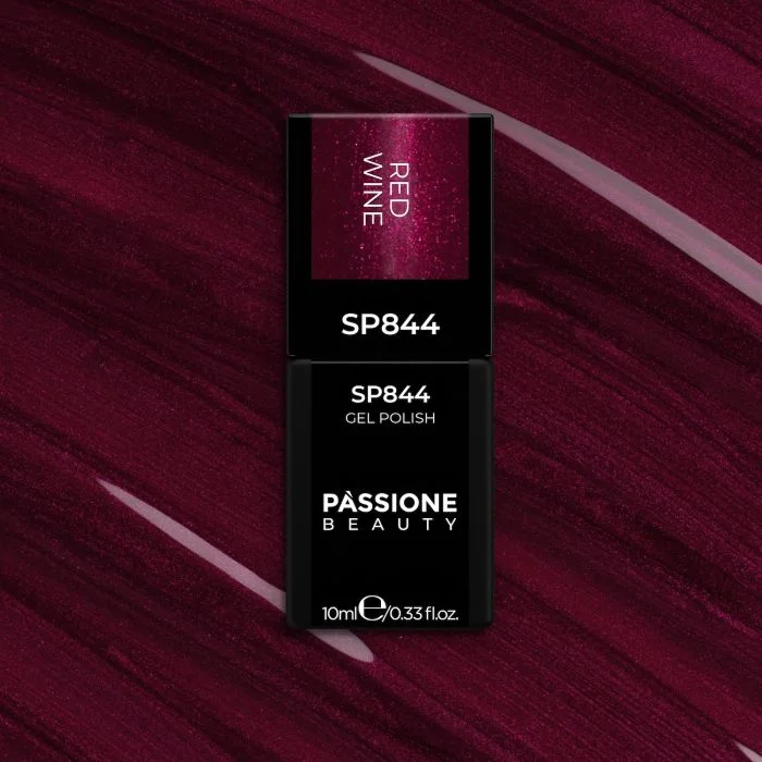 Smalto semipermanente SP844 Red Wine - Colore semipermanente bordeaux metallizzato - dettaglio 3