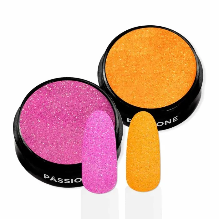 Alive Glitter - Paillettes orange fluo et rose froid