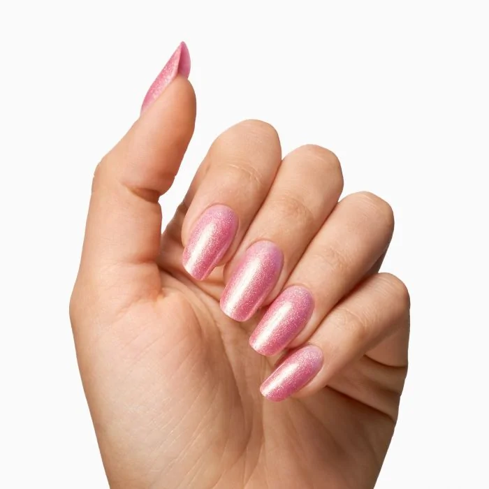 Crystal Shell Coral 15 ml - Gel de construction auto-égalisant rose corail avec micro-paillettes holographiques - détail 4