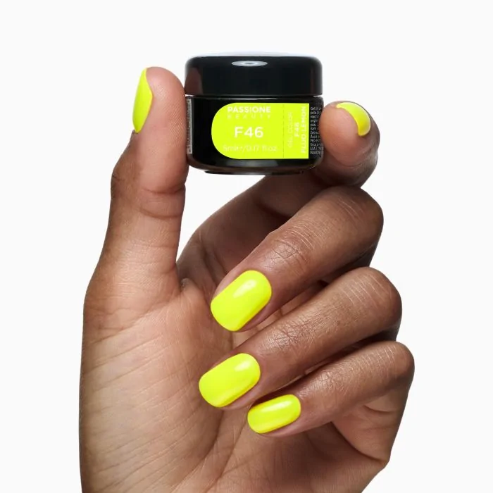Gel Couleur F46 Fluo Lemon - Gelcouleur auto-scellant jaune fluo - détail 2