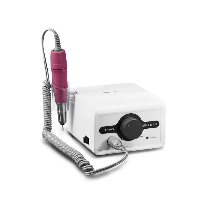 Torno Saeshin Strong B135 con mango 120II rosa - Torno profesional para uñas, para manicura y pedicura estética