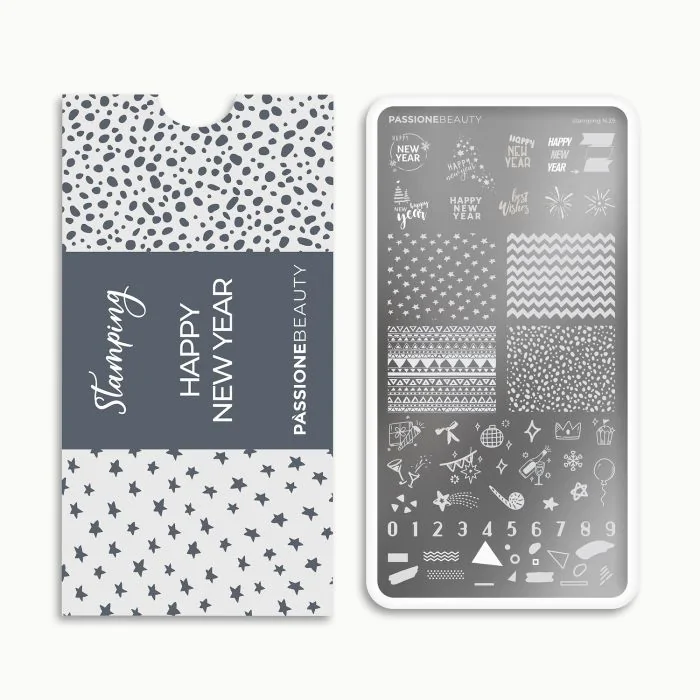 Happy New Year - Stamping Plate - Nail stamping plate, New Year's Eve